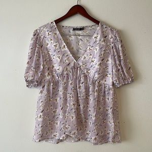 🌷 Nasty Gal Womens Floral V Neck Peplum Blouse 🌷